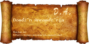 Domán Annamária névjegykártya